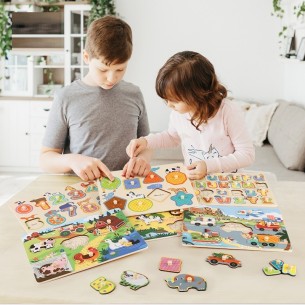 Set drvenih puzzli - 6 u 1