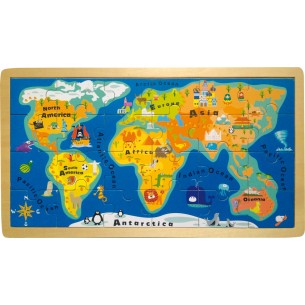 Drvene puzzle karta svijeta Legler®