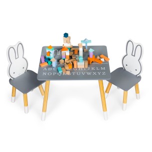 Set dječji stol i stolice Ecotoys® - sivi